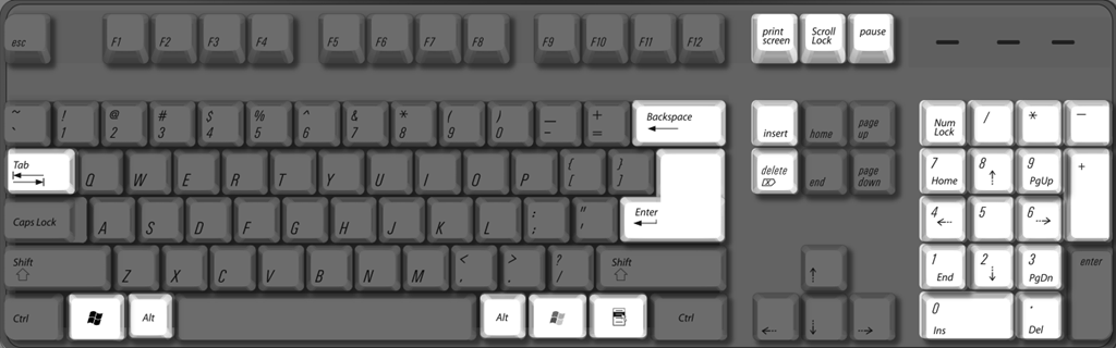 delete key on mac keyboard windows 7